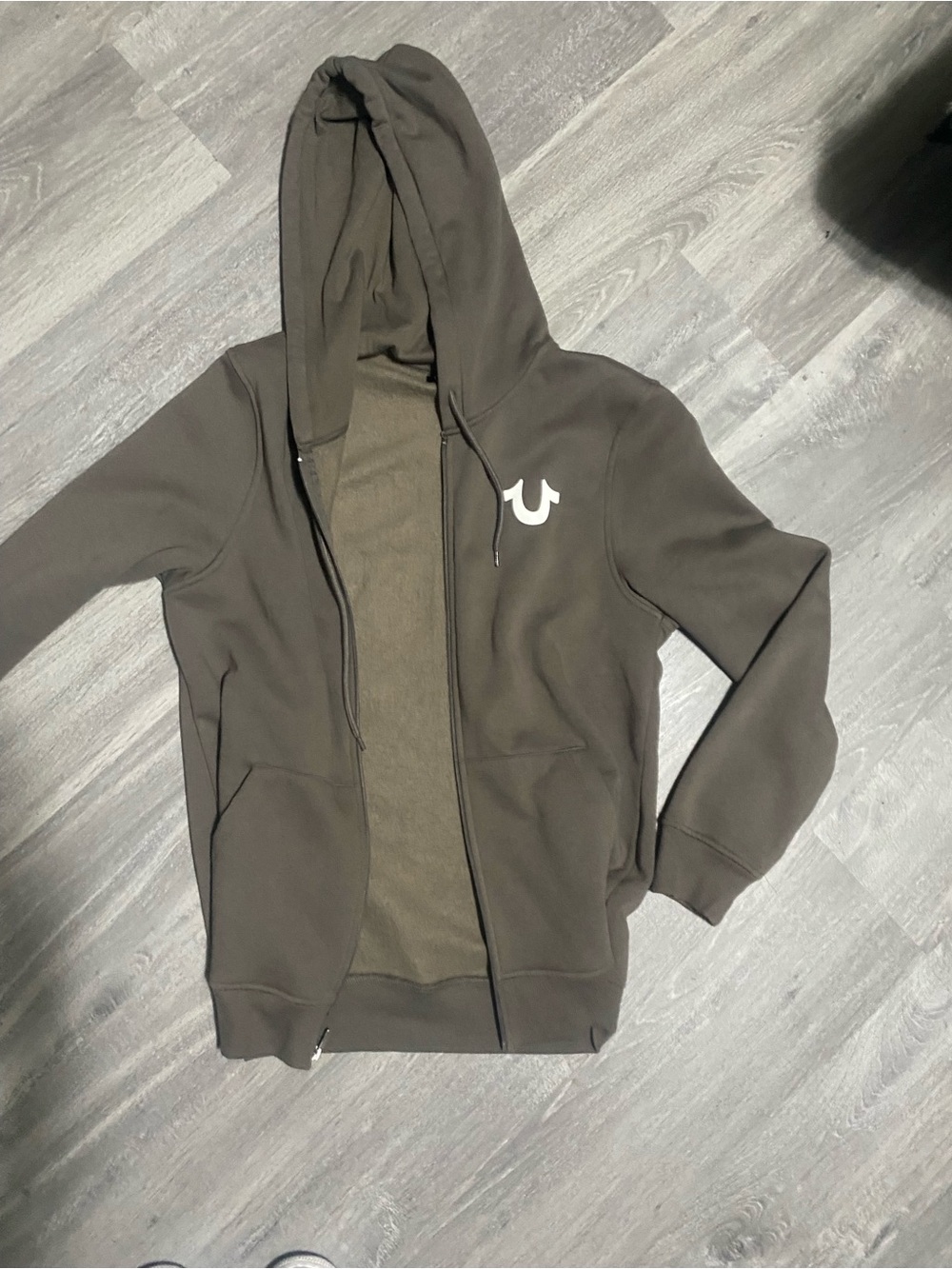 True Religion Olive Zip-Up Hoodie